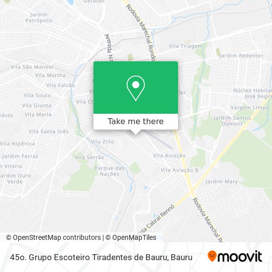 45o. Grupo Escoteiro Tiradentes de Bauru map