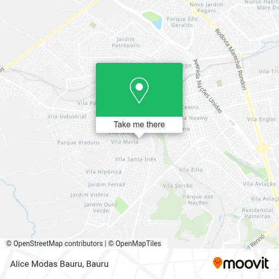 Alice Modas Bauru map