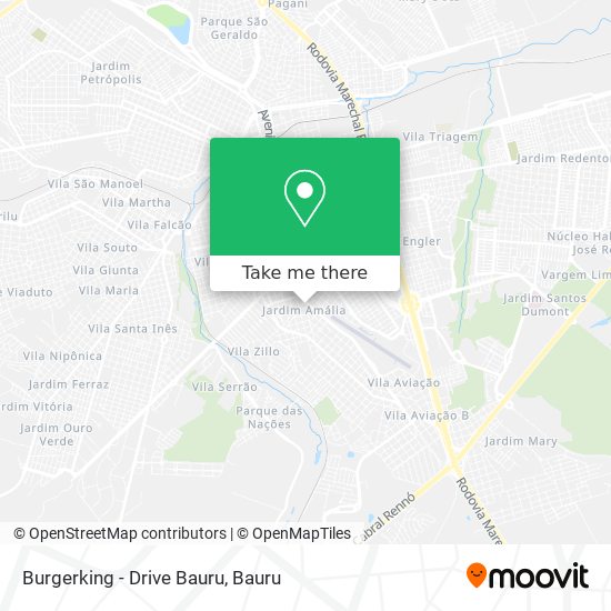 Mapa Burgerking - Drive Bauru