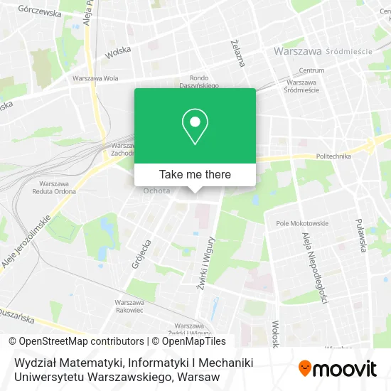 Wydział Matematyki, Informatyki I Mechaniki Uniwersytetu Warszawskiego map