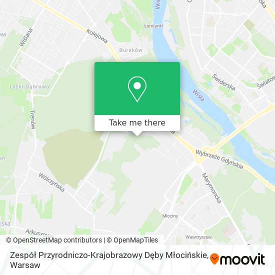 Zespół Przyrodniczo-Krajobrazowy Dęby Młocińskie map