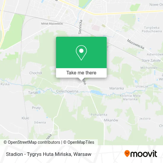 Stadion - Tygrys Huta Mińska map