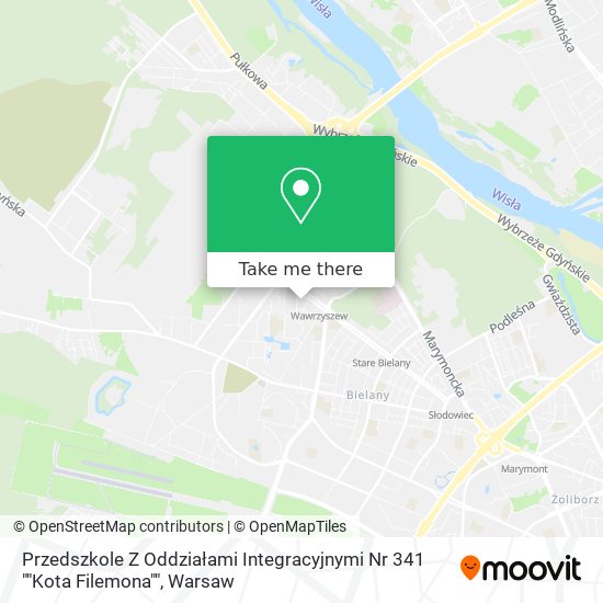 Карта Przedszkole Z Oddziałami Integracyjnymi Nr 341 ""Kota Filemona""