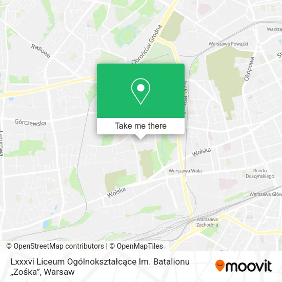 Lxxxvi Liceum Ogólnokształcące Im. Batalionu „Zośka” map