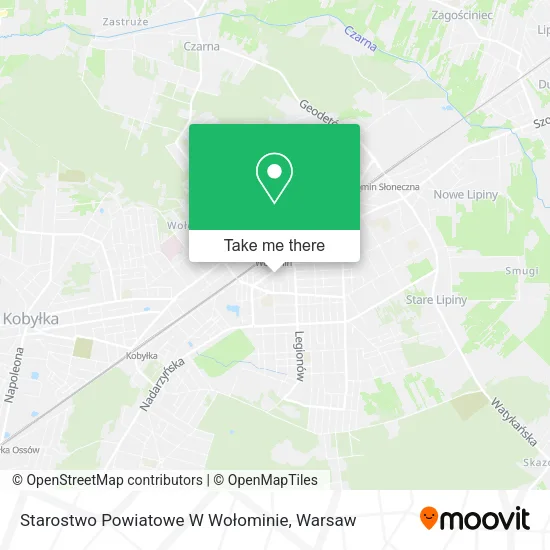 Карта Starostwo Powiatowe W Wołominie