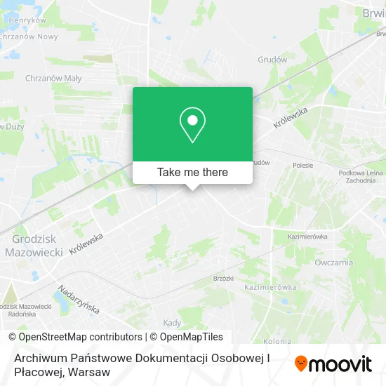 Карта Archiwum Państwowe Dokumentacji Osobowej I Płacowej