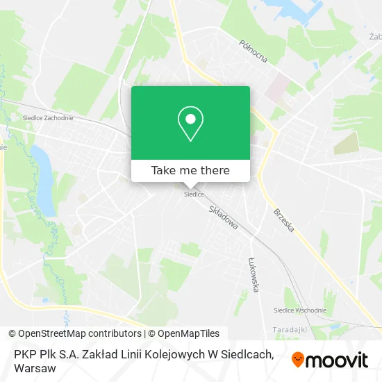 PKP Plk S.A. Zakład Linii Kolejowych W Siedlcach map