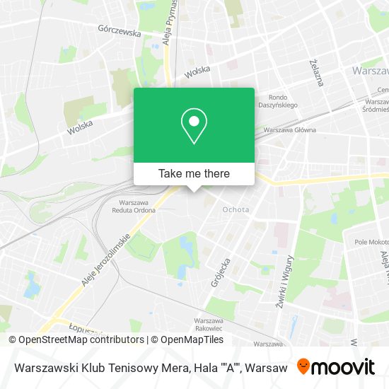 Warszawski Klub Tenisowy Mera, Hala ""A"" map