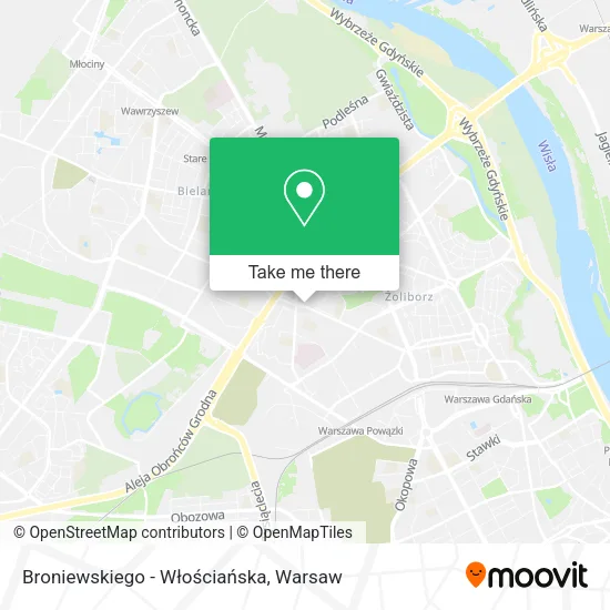 Broniewskiego - Włościańska map