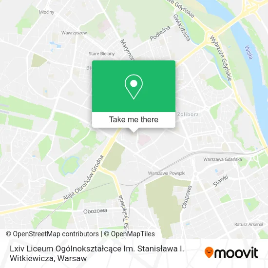 Карта Lxiv Liceum Ogólnokształcące Im. Stanisława I. Witkiewicza