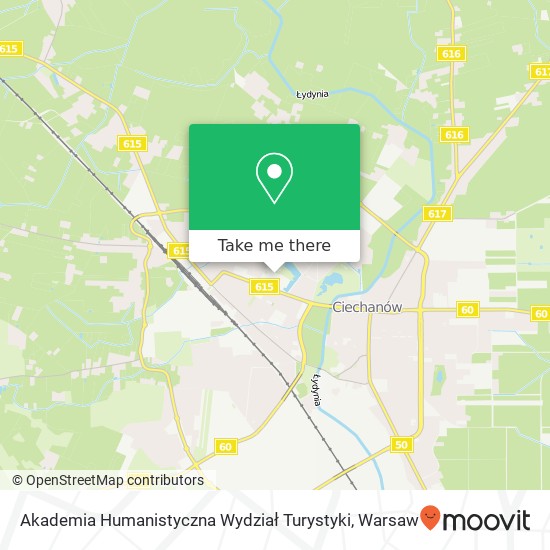 Akademia Humanistyczna Wydział Turystyki map