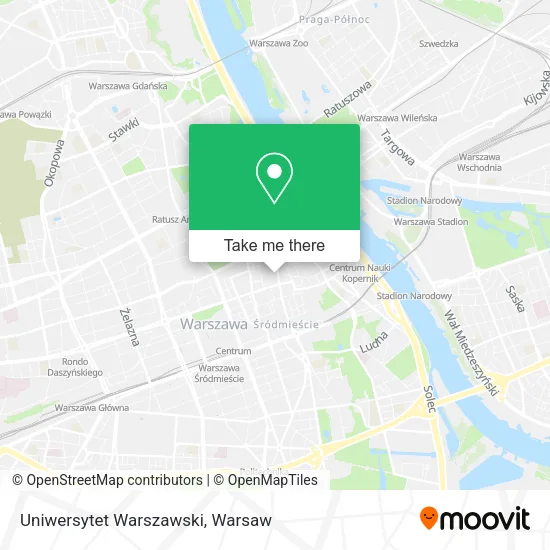 Карта Uniwersytet Warszawski