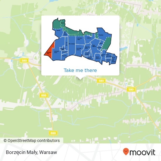 Borzęcin Mały map