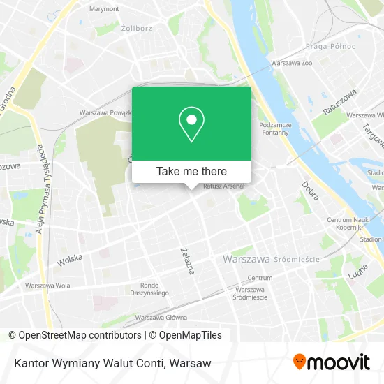 Карта Kantor Wymiany Walut Conti