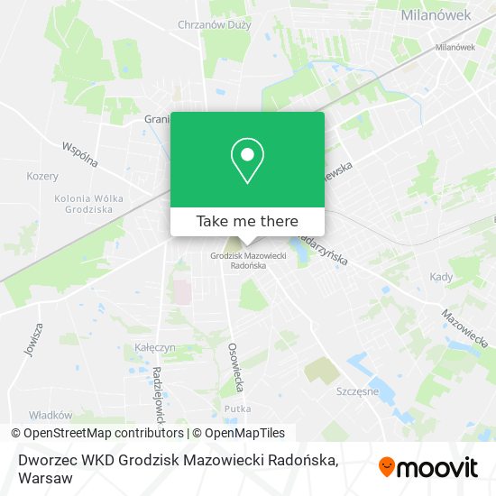 Карта Dworzec WKD Grodzisk Mazowiecki Radońska