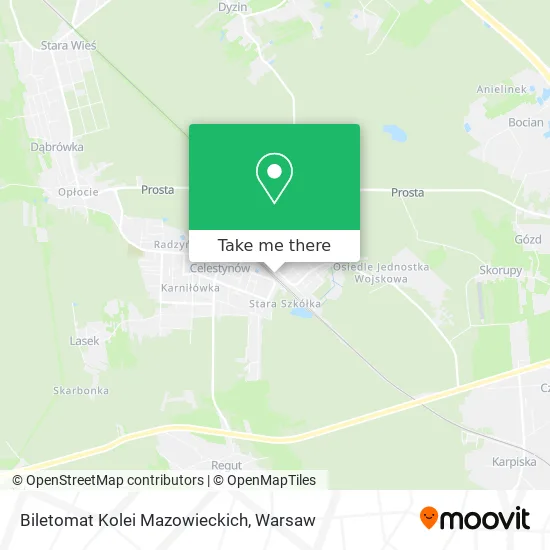 Biletomat Kolei Mazowieckich map