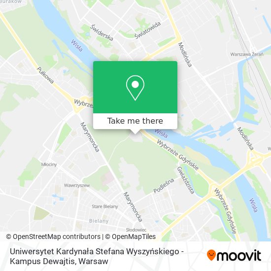 Uniwersytet Kardynała Stefana Wyszyńskiego - Kampus Dewajtis map
