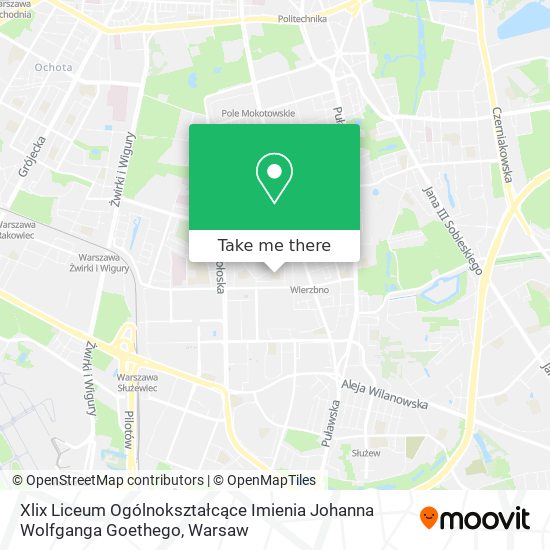 Xlix Liceum Ogólnokształcące Imienia Johanna Wolfganga Goethego map