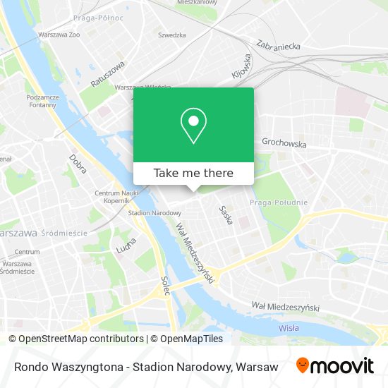 Rondo Waszyngtona - Stadion Narodowy map