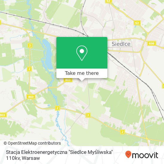 Stacja Elektroenergetyczna "Siedlce Myśliwska" 110kv map