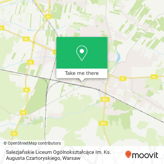 Salezjańskie Liceum Ogólnokształcące Im. Ks. Augusta Czartoryskiego map