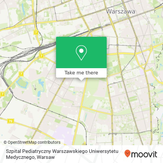 Szpital Pediatryczny Warszawskiego Uniwersytetu Medycznego map