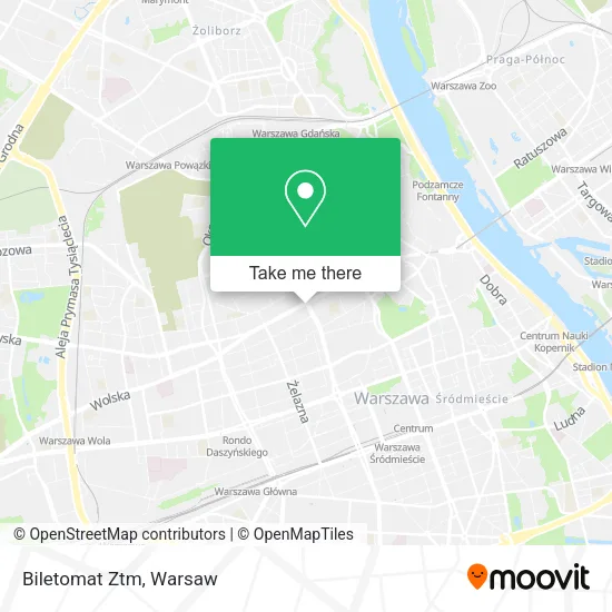 Biletomat Ztm map