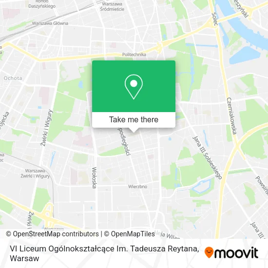 VI Liceum Ogólnokształcące Im. Tadeusza Reytana map