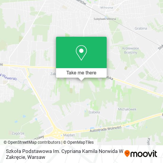 Szkoła Podstawowa Im. Cypriana Kamila Norwida W Zakręcie map