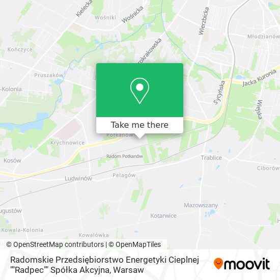 Radomskie Przedsiębiorstwo Energetyki Cieplnej ""Radpec"" Spółka Akcyjna map