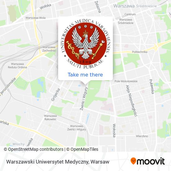 Warszawski Uniwersytet Medyczny map