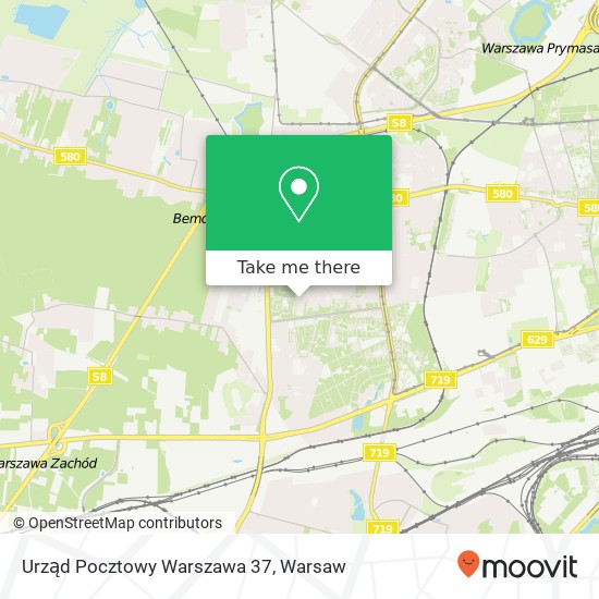 Urząd Pocztowy Warszawa 37 map