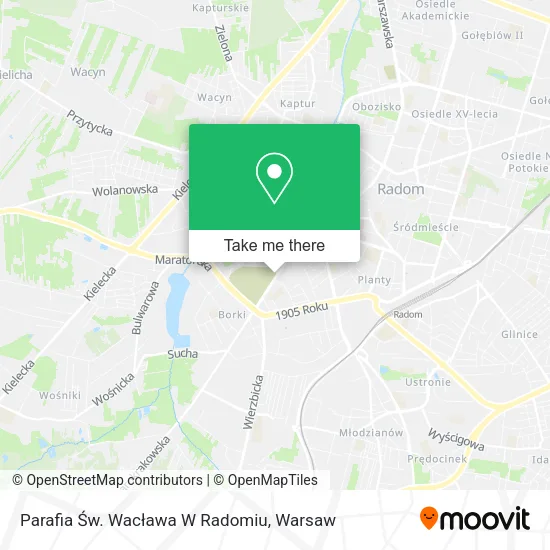 Карта Parafia Św. Wacława W Radomiu