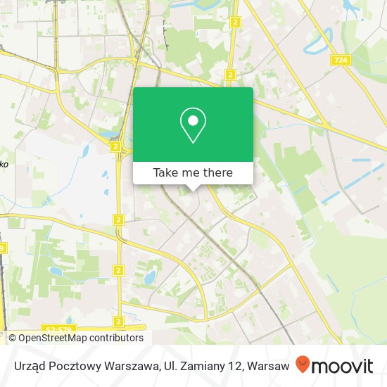 Urząd Pocztowy Warszawa, Ul. Zamiany 12 map