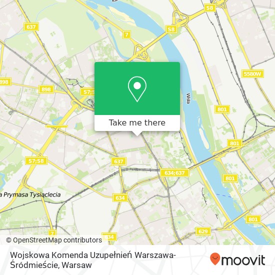 Wojskowa Komenda Uzupełnień Warszawa-Śródmieście map