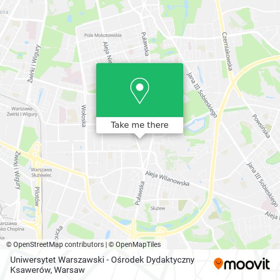 Uniwersytet Warszawski - Ośrodek Dydaktyczny Ksawerów map