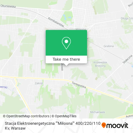 Карта Stacja Elektroenergetyczna ""Miłosna"" 400 / 220 / 110 Kv