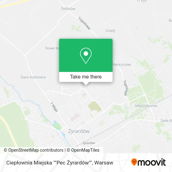 Карта Ciepłownia Miejska ""Pec Żyrardów""
