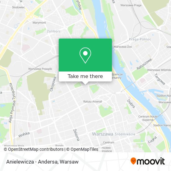Anielewicza - Andersa map