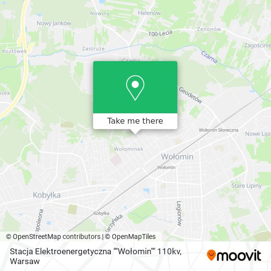 Карта Stacja Elektroenergetyczna ""Wołomin"" 110kv