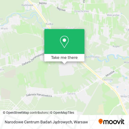 Narodowe Centrum Badań Jądrowych map