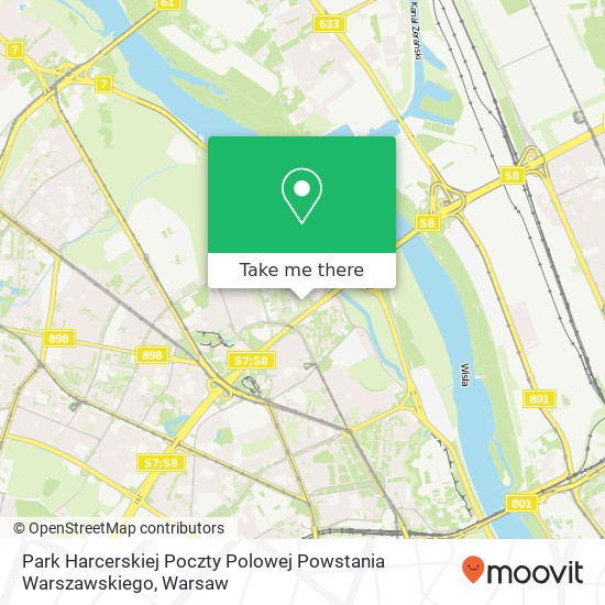 Park Harcerskiej Poczty Polowej Powstania Warszawskiego map