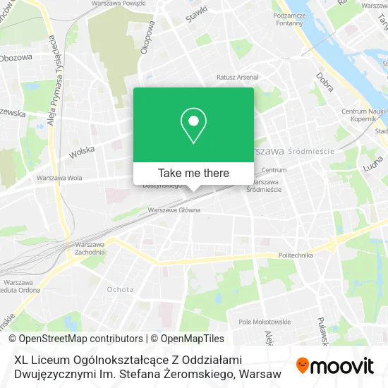 XL Liceum Ogólnokształcące Z Oddziałami Dwujęzycznymi Im. Stefana Żeromskiego map