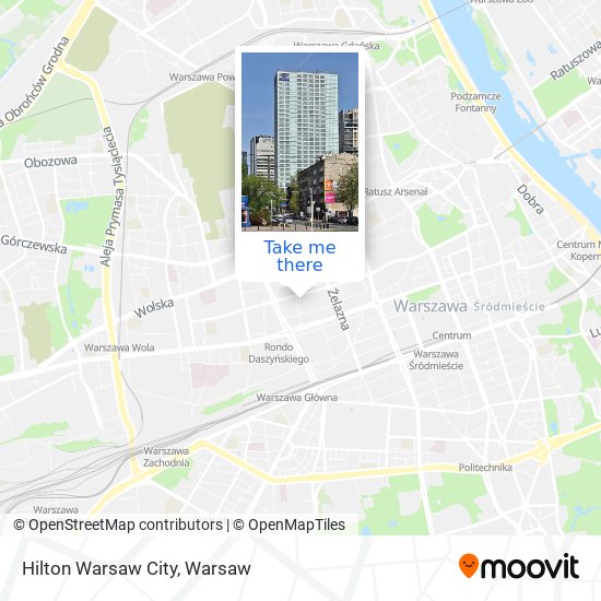 Hilton Warsaw City map