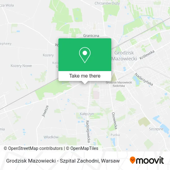 Карта Grodzisk Mazowiecki - Szpital Zachodni