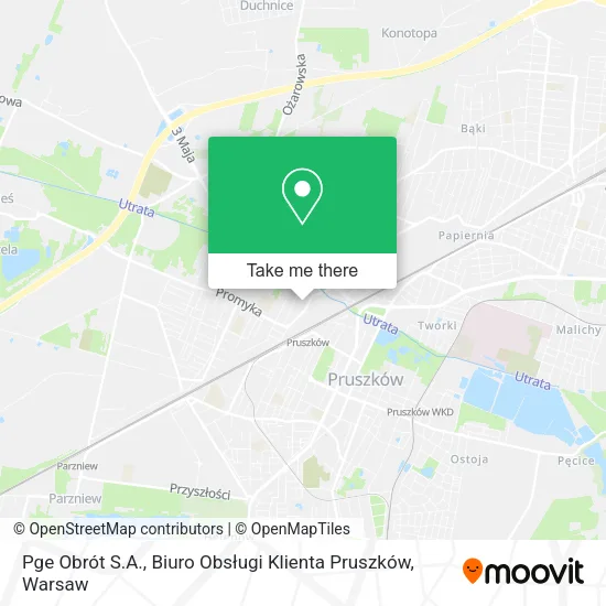Карта Pge Obrót S.A., Biuro Obsługi Klienta Pruszków