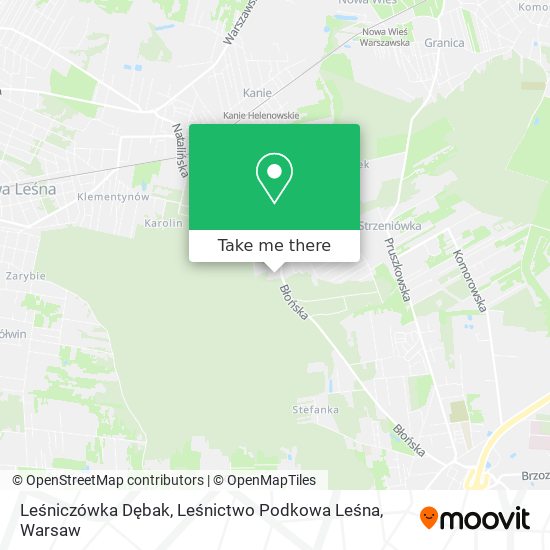 Leśniczówka Dębak, Leśnictwo Podkowa Leśna map