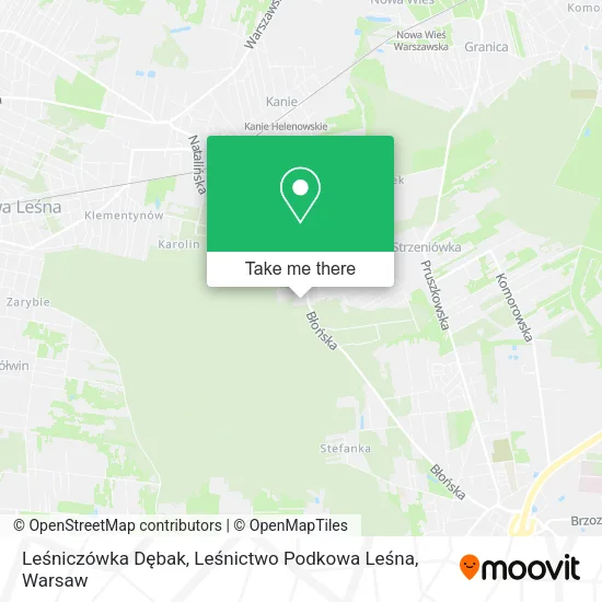 Leśniczówka Dębak, Leśnictwo Podkowa Leśna map