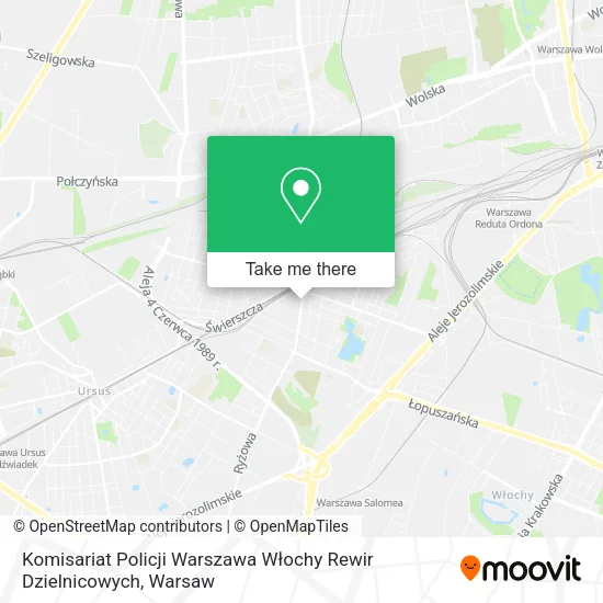 Карта Komisariat Policji Warszawa Włochy Rewir Dzielnicowych