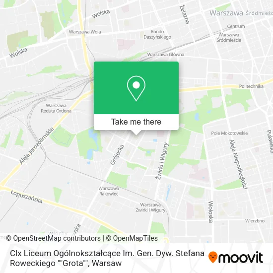 Clx Liceum Ogólnokształcące Im. Gen. Dyw. Stefana Roweckiego ""Grota"" map